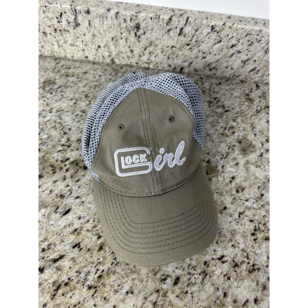 GLOCK PERFECTION GRAY/WHITE SOLID ADJUSTABLE TRUCKER HAT ONE SIZE WOMENS
